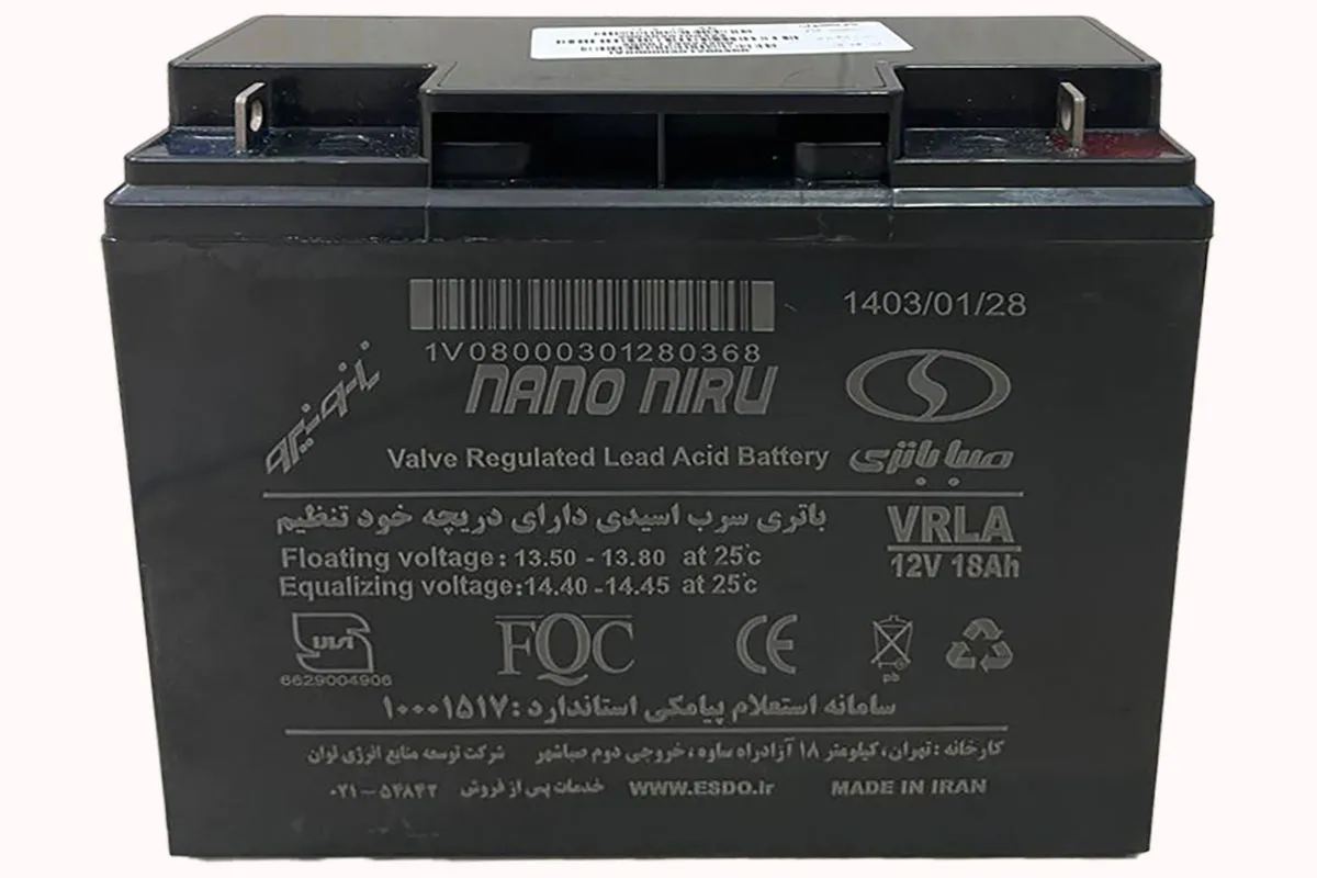 باتری های 12 ولت 18 آمپر یو پی اس صبا باتری، از جمله باتری های با کیفیت بالا هستند